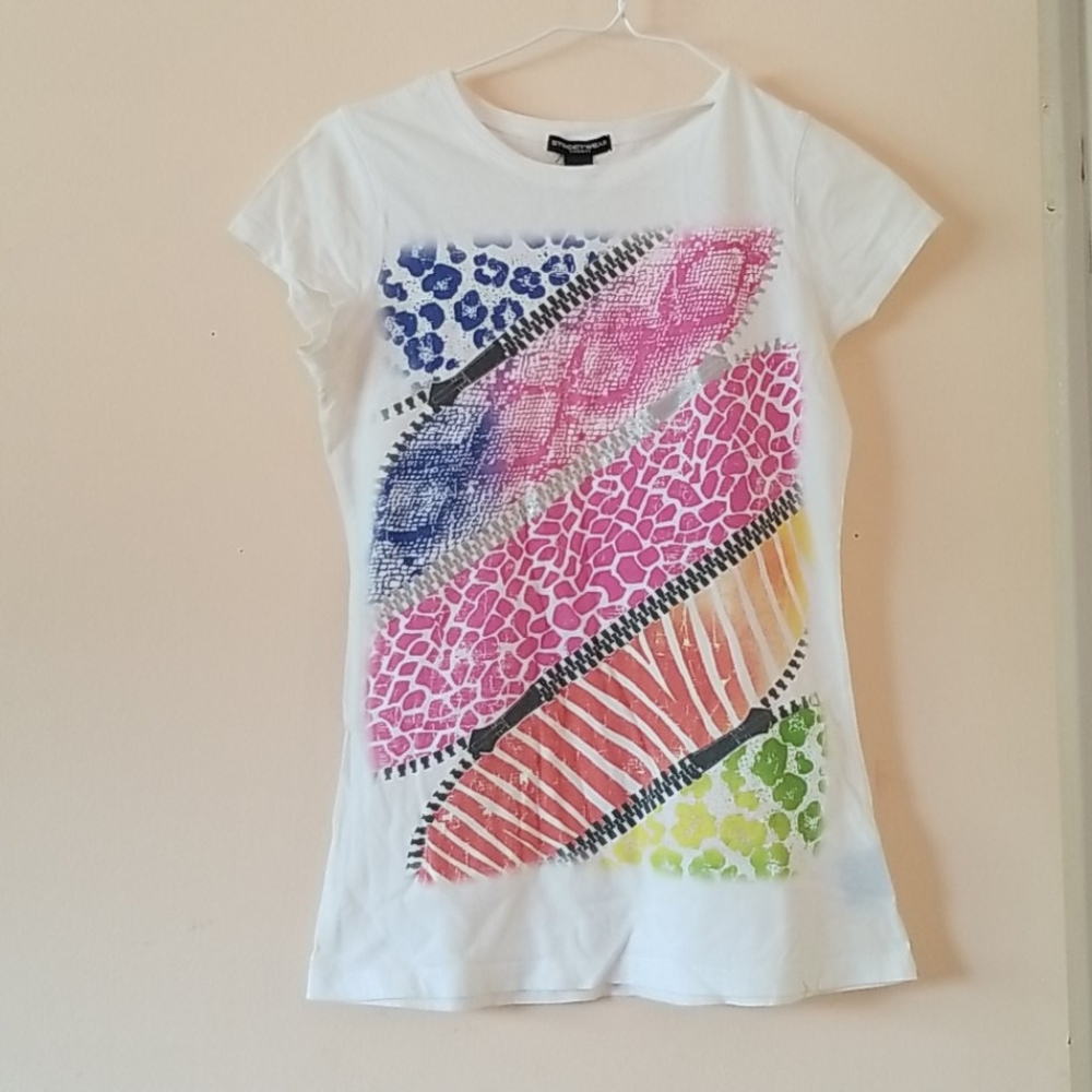 Multi colored animal print tee